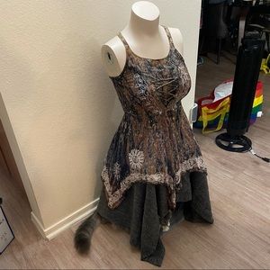 Tie dye travel dress Embroidery Fairy dress🧚🏻‍♂️